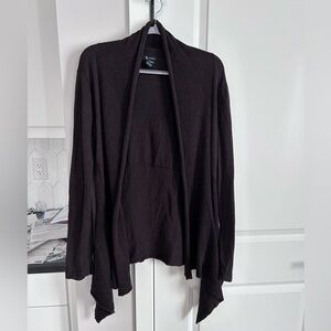Sisters Brown Boho Open-Front Draped Waterfall Cardigan Sweater Size Large